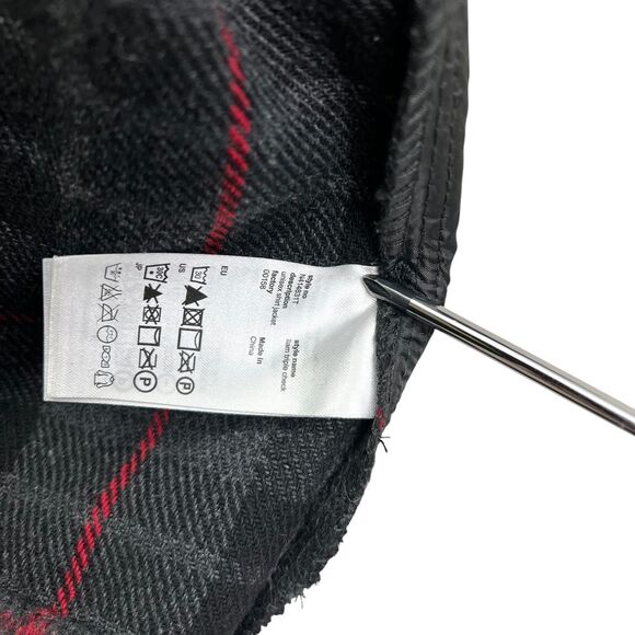 Wesc Womens Plaid Jacket Sherpa Collar Checkered Gray Red Zip Up Sz M - Picture 5 of 7